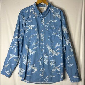 Bob Timberlake Fishing Shirt Button Up Long Sleeve Fish‎ Print XL